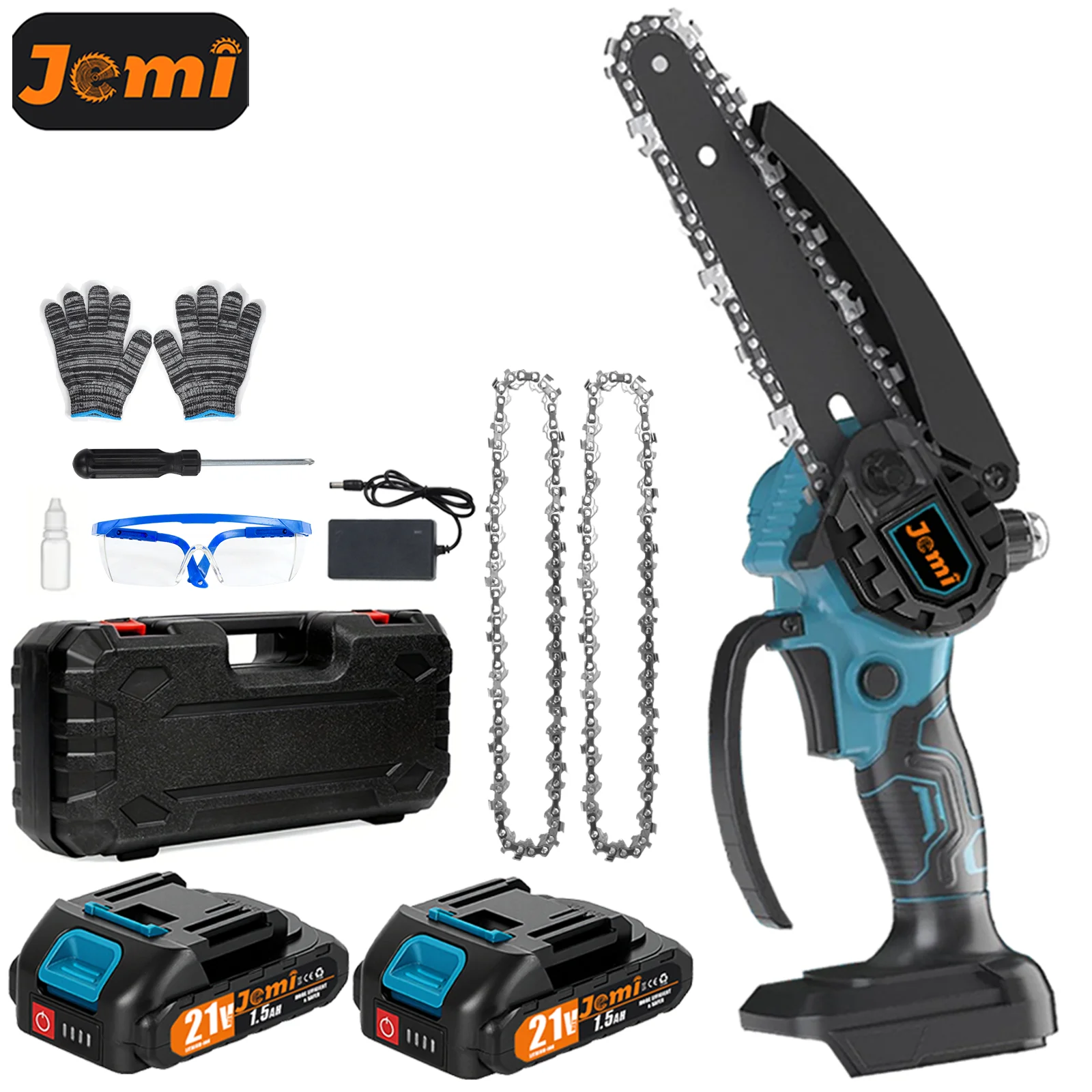 Jemi Tool-motosierra eléctrica inalámbrica, motosierra de mano para registro de jardín, herramienta eléctrica de corte de madera para batería Makita