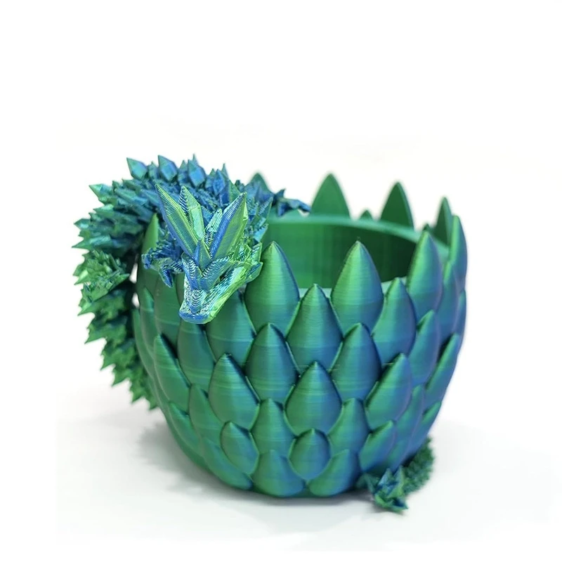 Dragon Egg - Surprise Egg Ornaments With Flexible Pearly-Sheen Dragon, 3D Printed Gift.For Kids,Friend