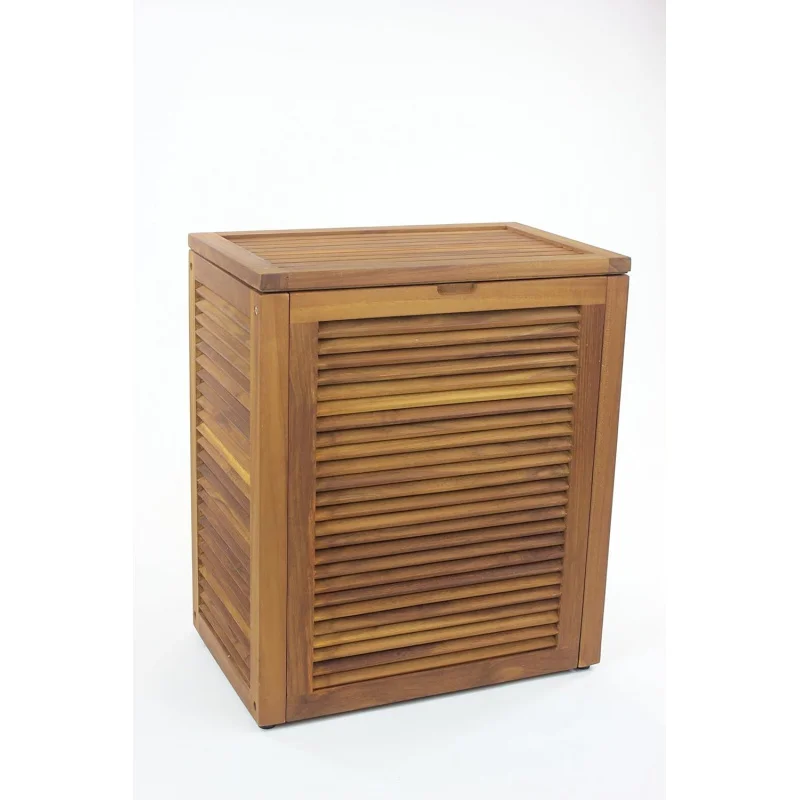 

2026 New：Nila Teak Wall Hugging Louvered Large Hamper 416