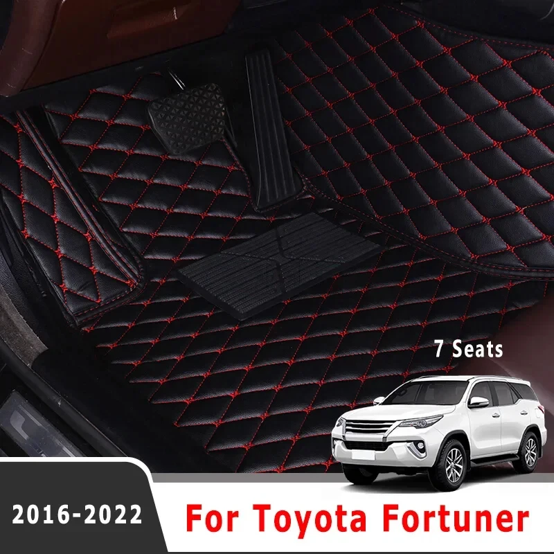 Car Floor Mats For Toyota Fortuner 2024 2023 2022 2021 2020 2019 2018 2017 2016 (7 Seater) Auto Carpets Interior Part Waterproof