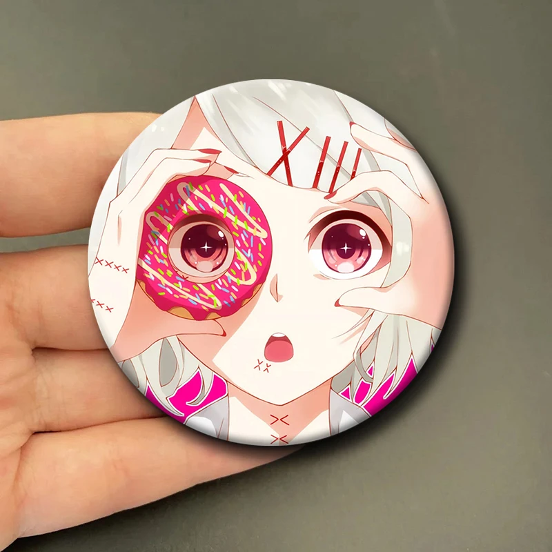 58mm Japanese Anime Tokyo Ghoul Portable Mirror Cute Anime Character Cartoon Mini Makeup Mirror Accessories Decor Fans Collect