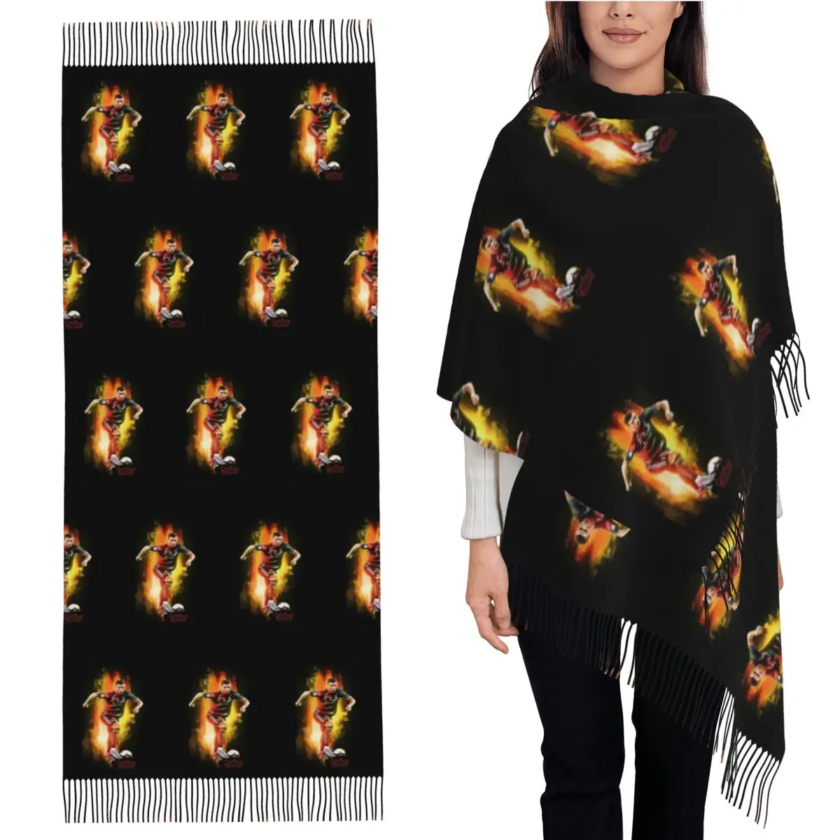 

Роналду обои шарф шарфы с кисточками женские мягкие теплые шали и накидки большая осенне-зимняя шаль