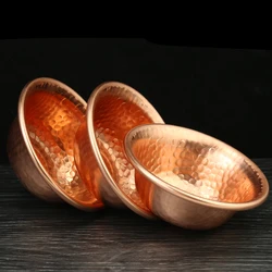 Nepalese Pure Copper Water Supply Bowl Handmade Hammer Pattern Holy Water Bowl for Buddha Buddhist Supplies