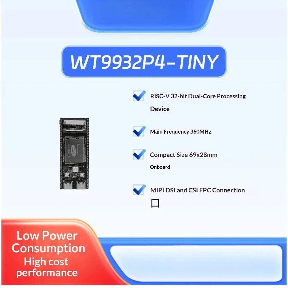 

Based On ESP32 P4 Chip WT9932P4 TINY Development Board Dual Core RISC V MIPI DSI CSI Small Size ESP32 P4 TINY