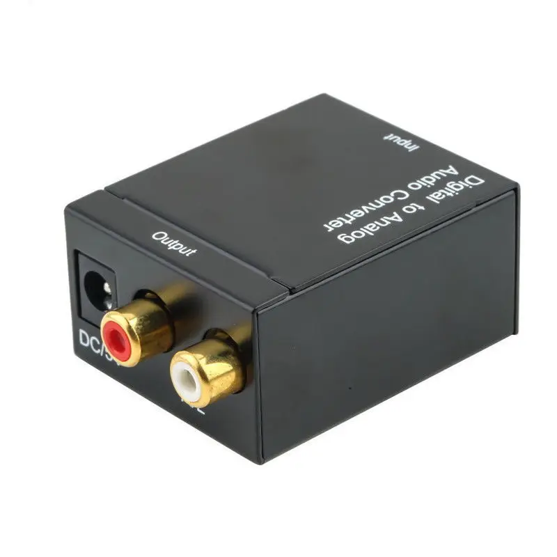 Digital Optical Toslink SPDIF Coax to Analog RCA Audio Converter Adapter with Fiber Cable_N22R