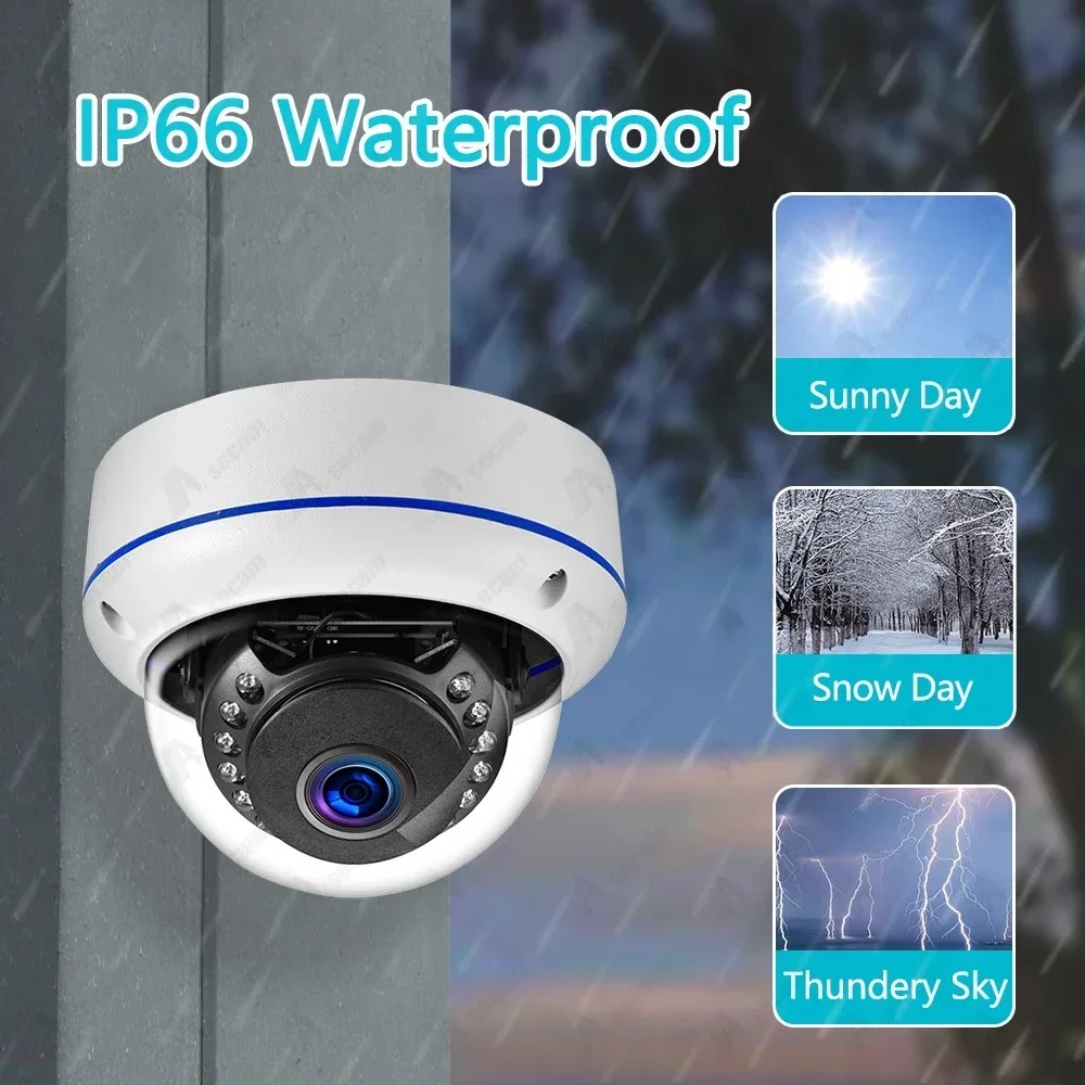 Kamera IP HD 5MP POE 3.6mm sudut lebar CCTV, kamera pengawas keamanan rumah POE Alarm deteksi manusia kamera IP CCTV XMEye APP