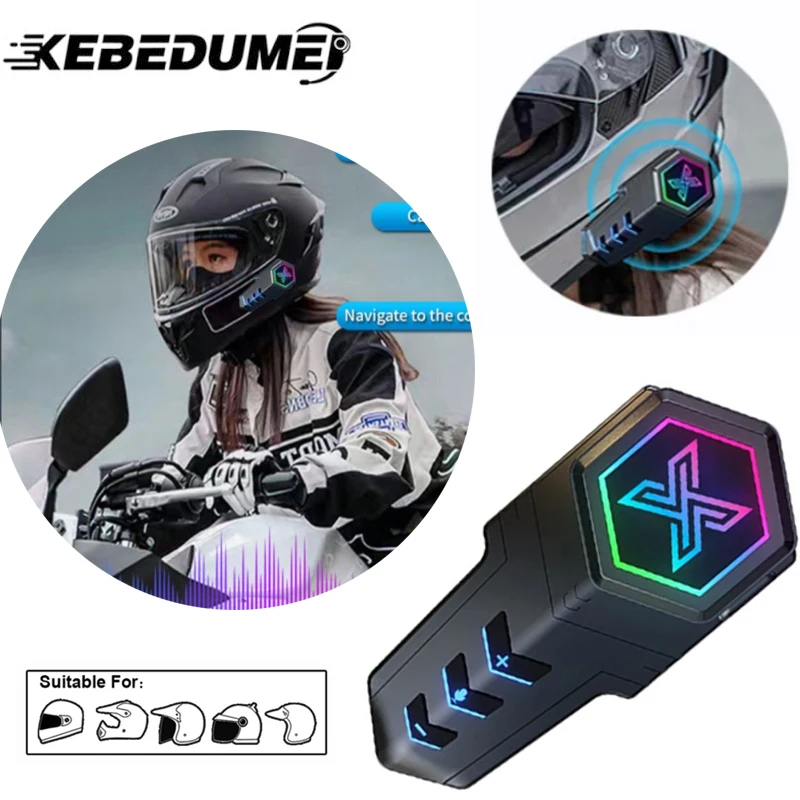 

Motorcycle Helmet Headset Bluetooth Hands-free Call Kit Noise Reduction Waterproof Wireless Earphone 1000mAh With Ambient Light