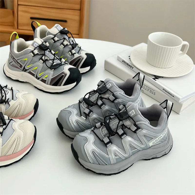 High Quality Light Outdoor Sport Shoes For Big Kids Girls Boys Black Breathable Casual Sneakers Children Running Shoes