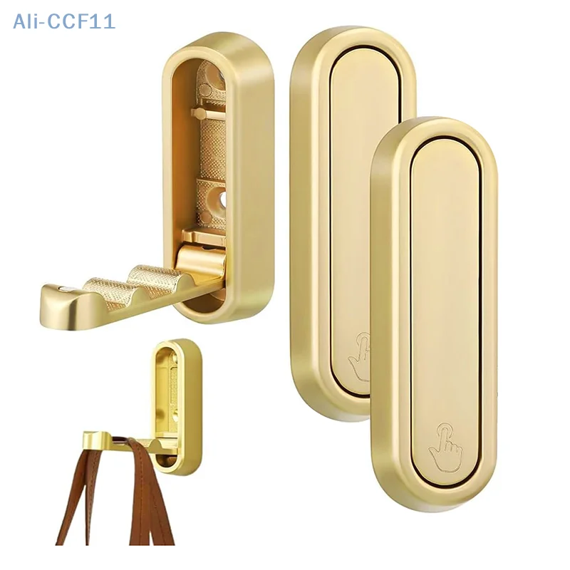 2pcs Foldable Wall Hangings, Metal Foldable Hook Wall Hangings For Bathroom, Kitchen, Bedroom - Space Saving, For Towels, Coats