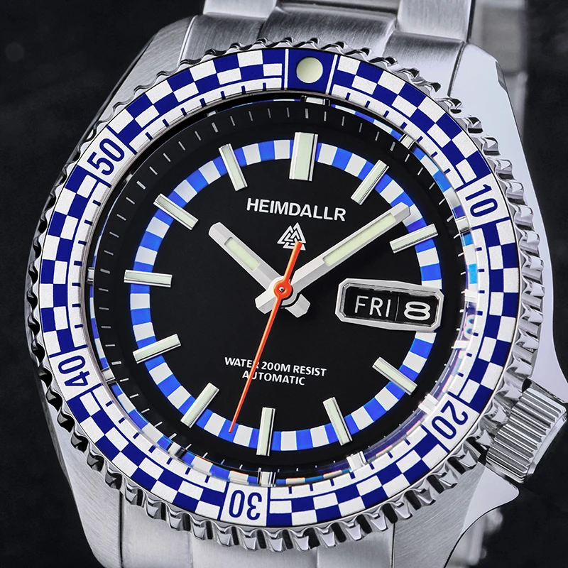 

HEIMDALLR Watch For NH36 Automatic Movement Stainless Steel fit SKX007/009 Watch Aluminum Bezel Sapphire Suitable C3 super lume