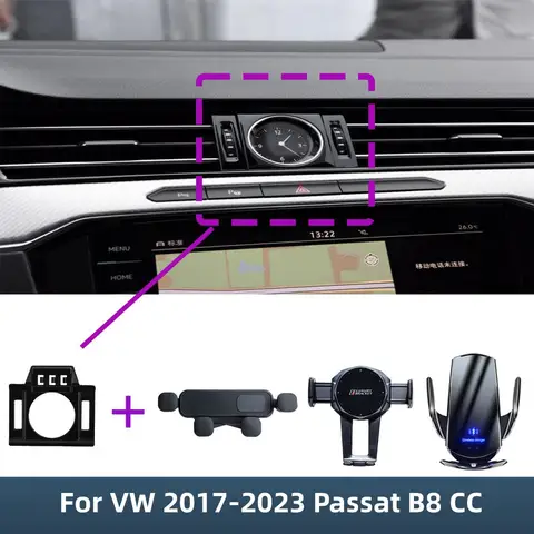 For Volkswagen VW Passat B8 2017 2018 2019 2020 2021 2022 2023 Car Phone Holder Special Fixed Bracket Base Wireless Charging