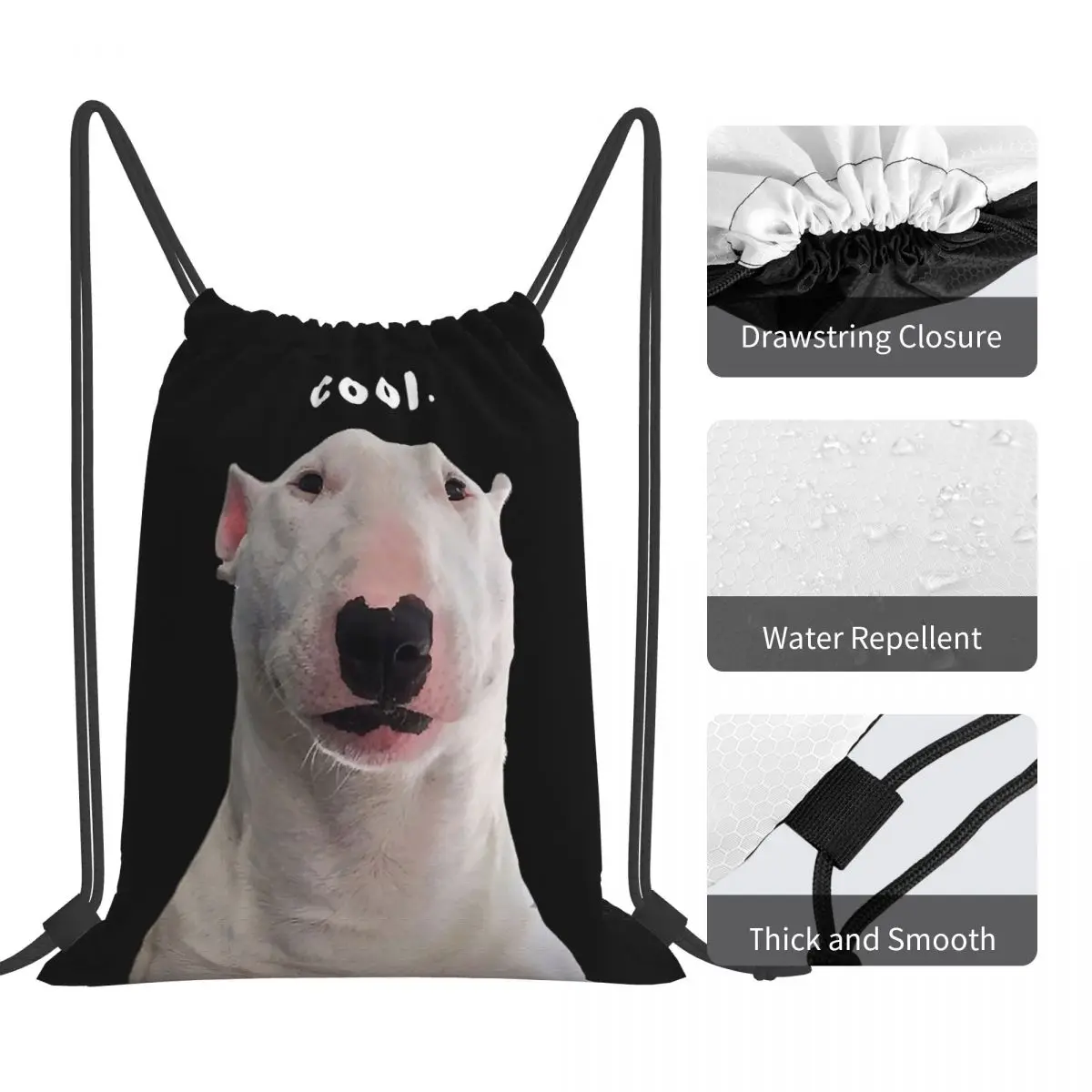 PupperNelson Cool. Backpacks Casual Portable Drawstring Bundle Pocket Sundries Bag Book Bags For Man Woman Students