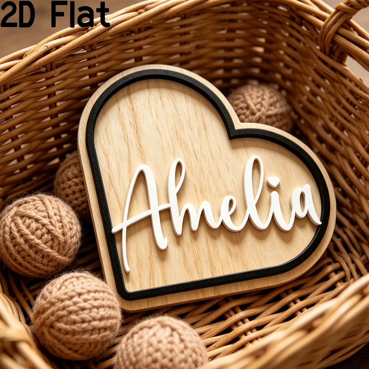 Home Decor Names - Personalized Heart Wooden Name Sign,Party Decor,Home