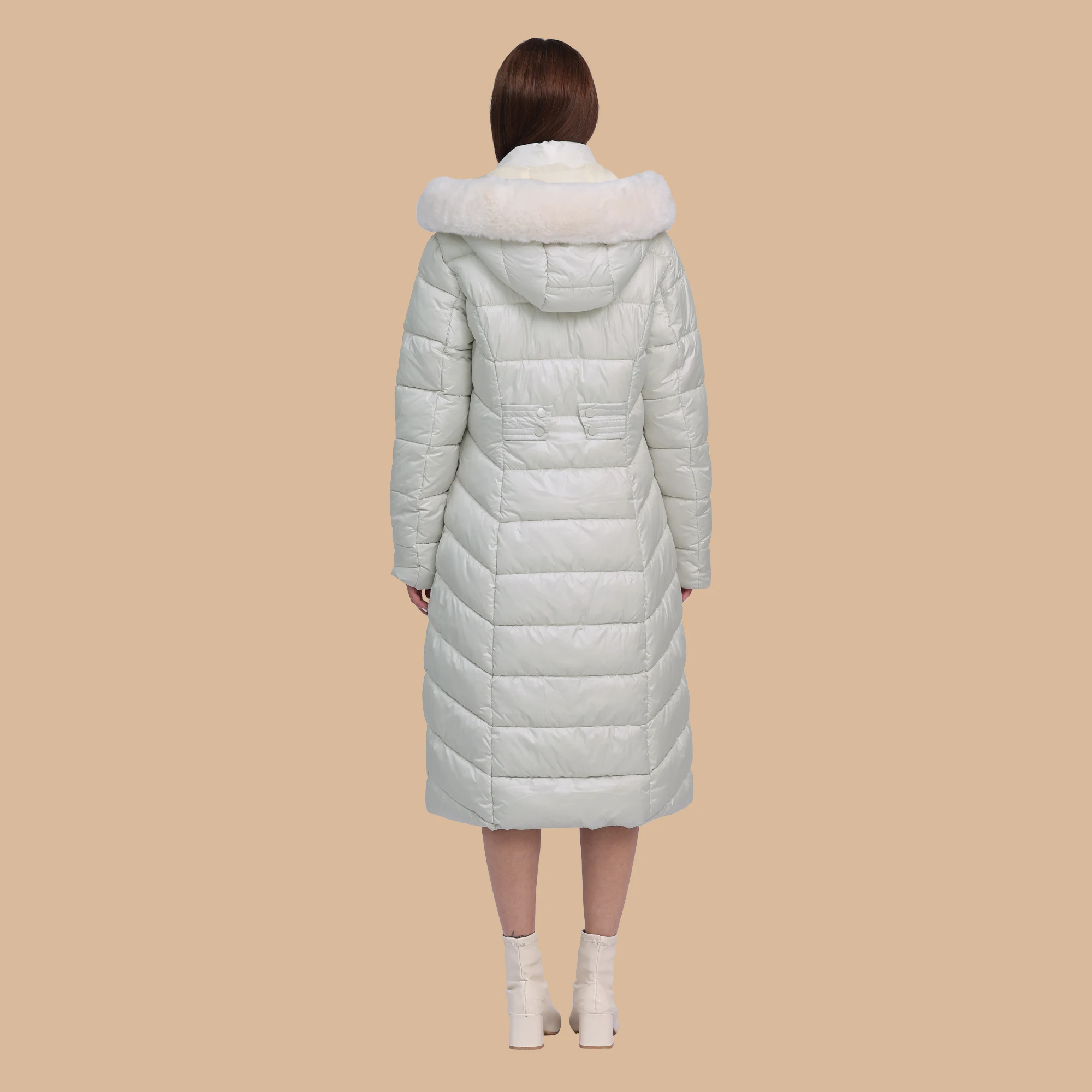 SANTELON Women Winter Thick Warm Over Knee Parka Female X-Long Puffer Jacket Coat With Detachable Windproof Hood Fashion Clothes