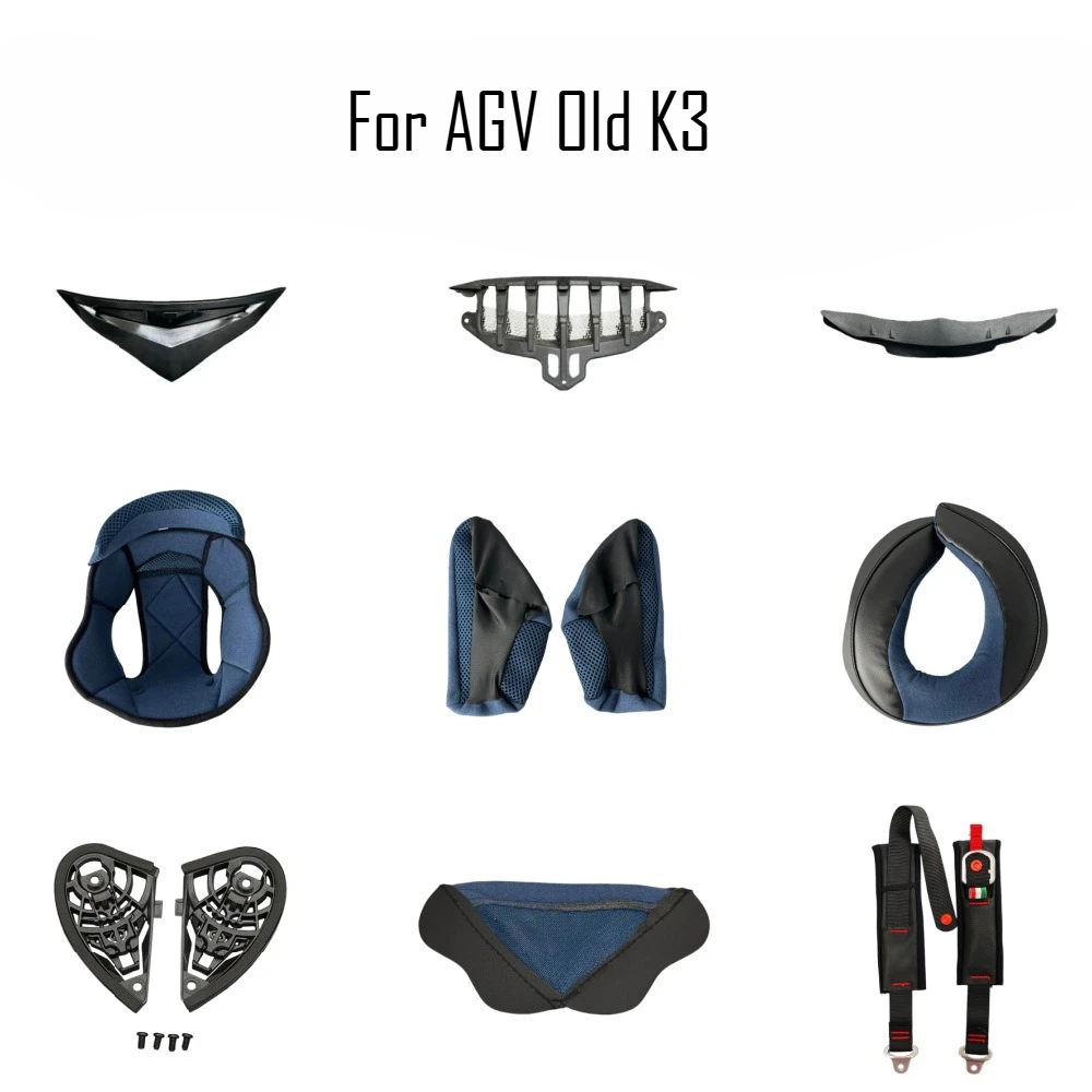 

Коллекция аксессуаров для шлемов AGV Old K3, фиксированное основание, вентиляционное отверстие, полный комплект, губка с подкладкой, детали для мотоциклетного шлема