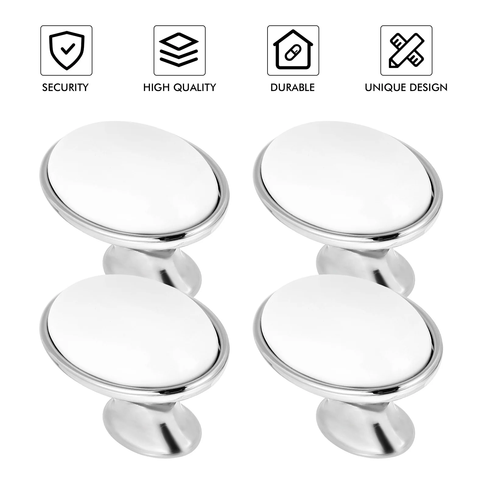 

4pcs Zinc Alloy Drawer Knobs Vintage Oval Pull Handle For Cabinet Wardrobe Door Cupboard Home Use Hardware Fittings