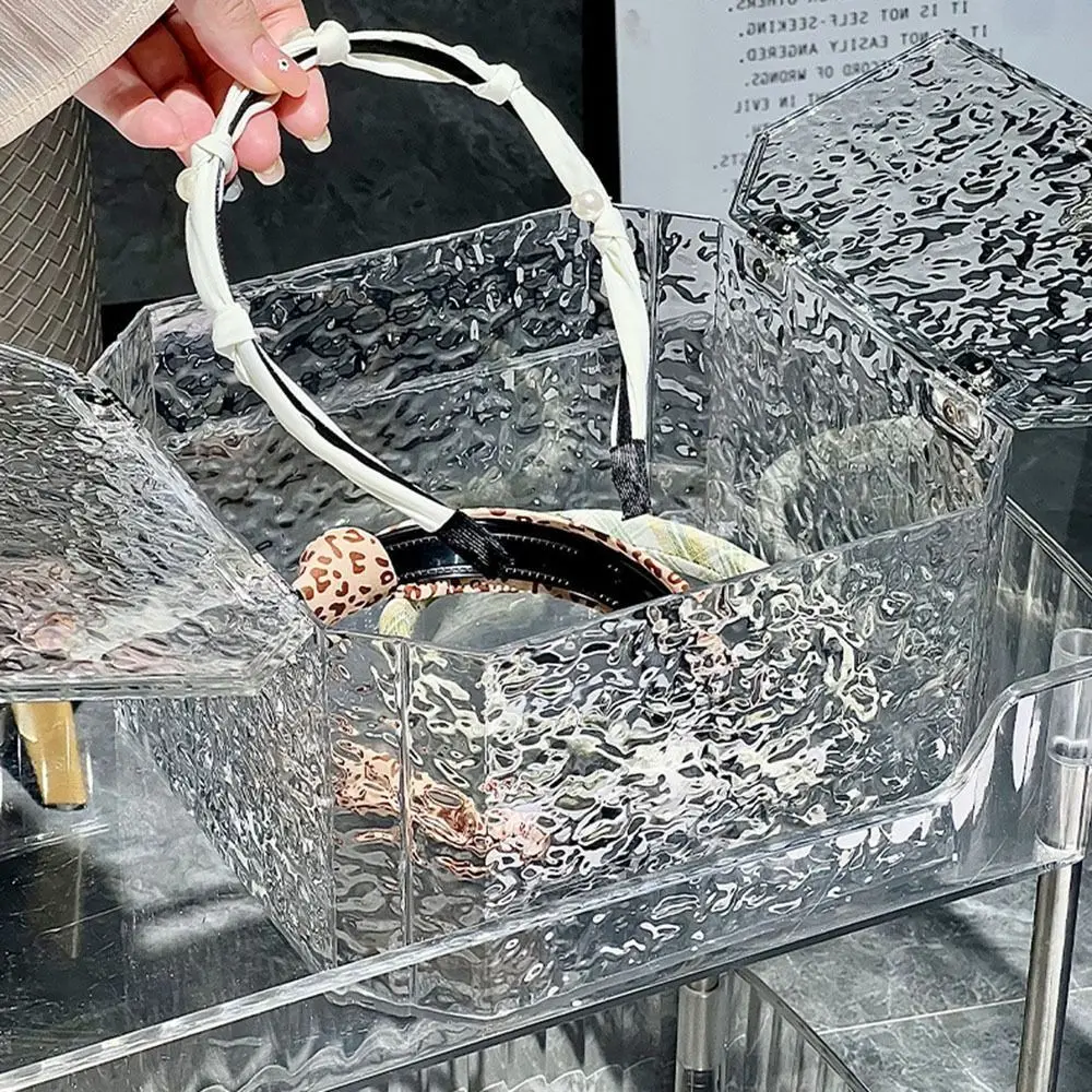 Water Ripple Hair Accessories Storage Box Light Luxury Dustproof Jewelry Holder Multifunctional Waterproof