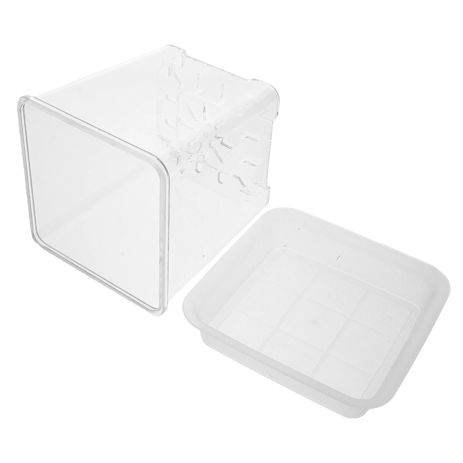 

1 Set Clear Nursery For Plants Plastic Plant Pot Drainage Holes Rectangular Hydroponic Design Transparent Observation Mini Plant