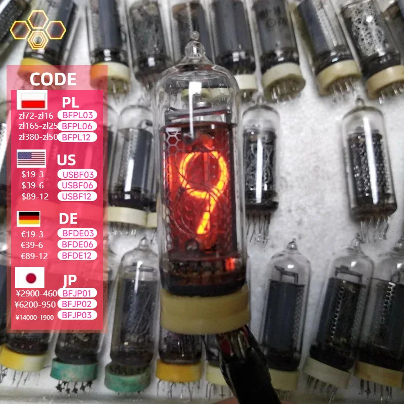 Nvarcher Used models IN-14 Glow Tube For  Clock Nixie Digital LED  With Decimal Point