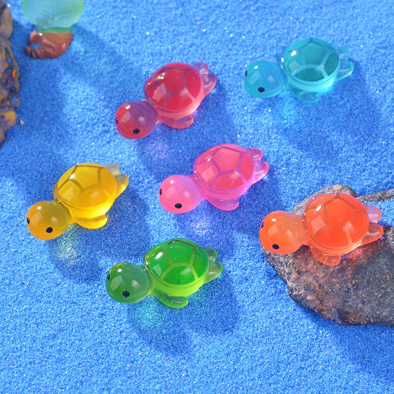 

3PCS New Mini Turtles Luminous Ornament Miniature Figures Micro Turtles Fairy Garden Landscape Fairy Garden Home Dollhouse Decor