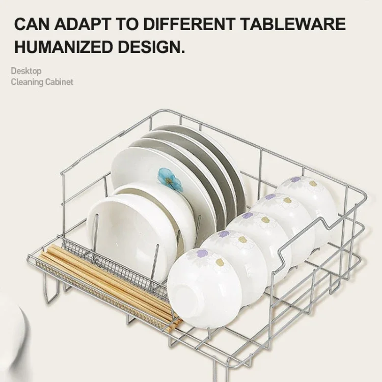 &Smart Automatic Countertop Dishwasher LED Display 4 Sets Capacity Electric Freestanding for Kitchen Table Household Hotel Use
