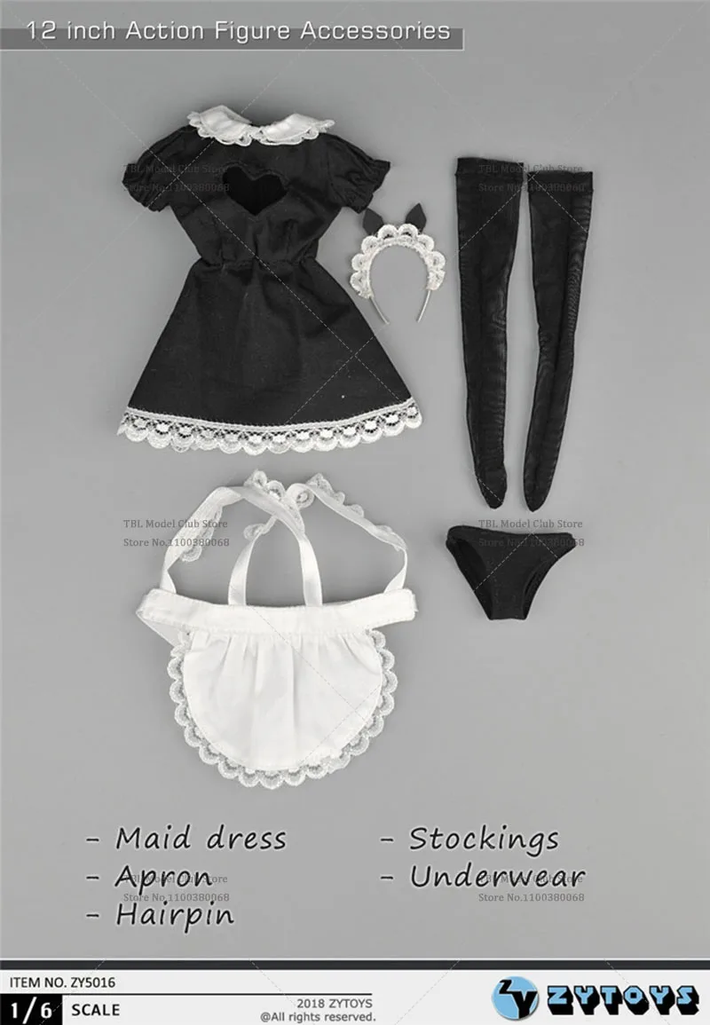 ZY5049 ZY5016 1/6 เซ็กซี่ JK ผู้หญิงภาษาฝรั่งเศสคําผ้ากันเปื้อนชุดแม่บ้านเครื่องแต่งกาย Servant Lolita ชุดสําหรับ 12 นิ้วหญิง Action Figure