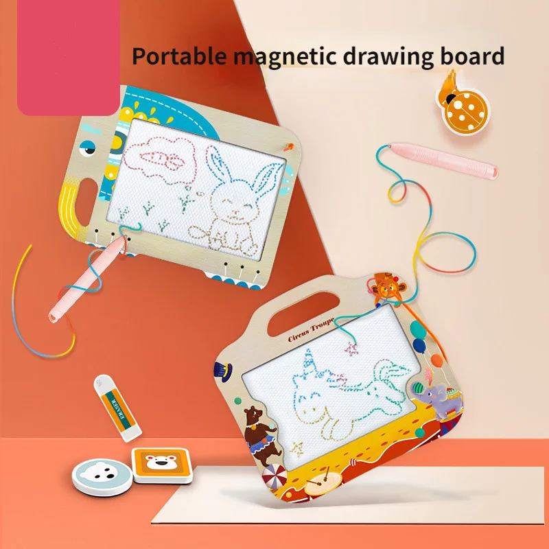 パズルや早期教育用の木製磁気両面描画ボード、楽しい書き込み落書きボード、ティーンエイジャー向けの消去可能なおもちゃ