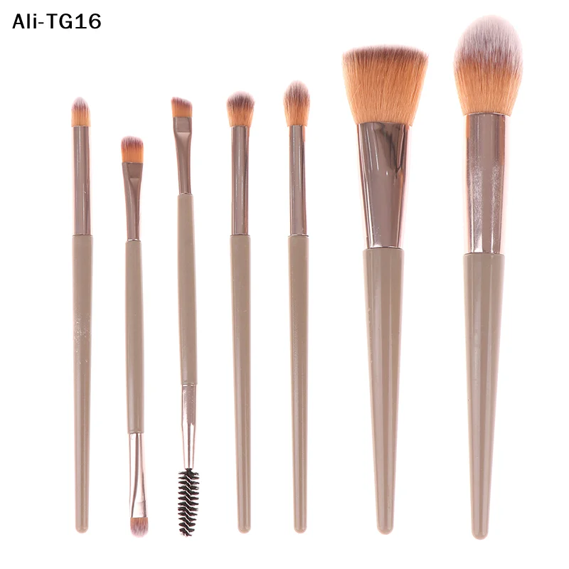 7-teiliges Make-up-Pinsel-Set für Gesicht und Augen, Make-up-Pinsel für Wimpern, Lidschatten, Augenbrauen, Eyeliner, Foundation, Puder, Rouge, Highlighter, Lippen.