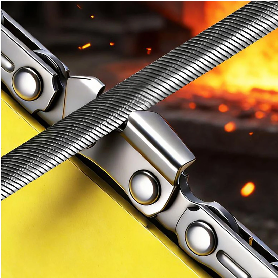 3PCS Industrial Chainsaw File Set 4/4.8/5.5mm Steel Precision Double Cut Teeth with Handle for Electric Saw 245mm