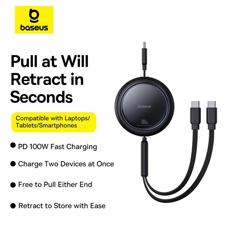�y�Z�[�����zBaseus�i�[��2in1 USB C�P�[�u�� iPhone 16/15 Pro Max�Ή� 100W Type C�P�[�u�� Macbook�p �}���[�d Huawei/Xiaomi�Ή�