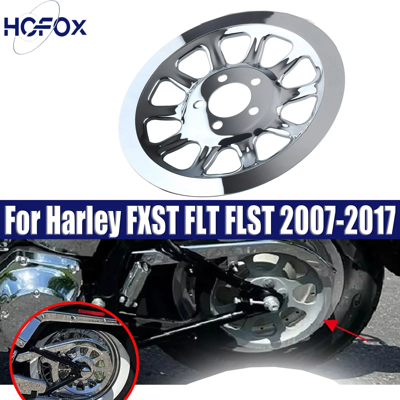 

Fit For Harley Softail FXST Deluxe FLSTN 2007-2017 Outer Rear Pulley Cover Insert 66 Tooth Chrome