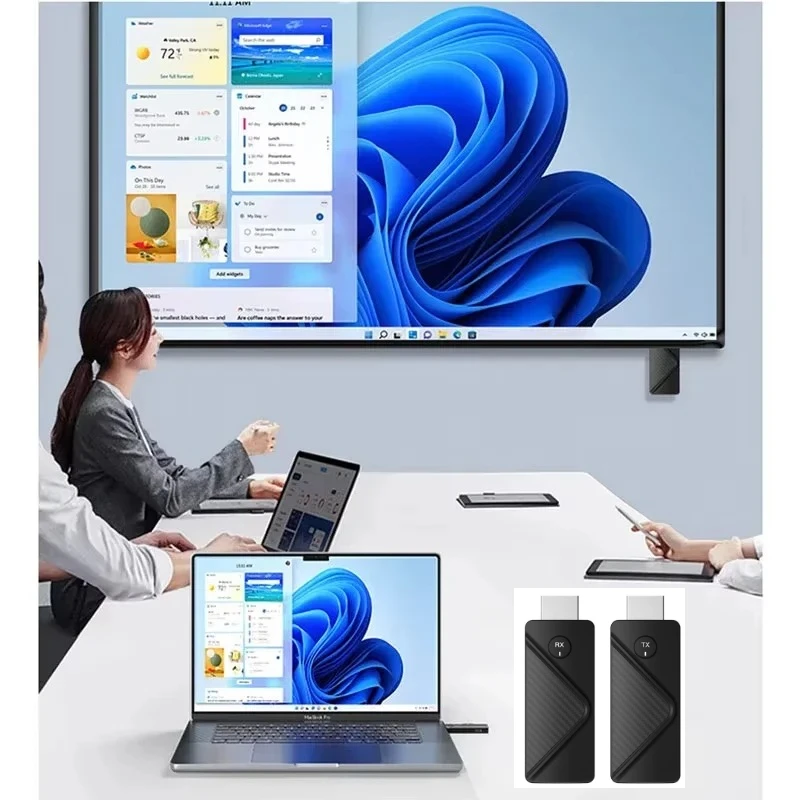 

50M Wireless HD Video Transmitter Receiver Kits HD Extender Adapter TV Stick Dongle 1080P for Projector Monitor PC Laptops