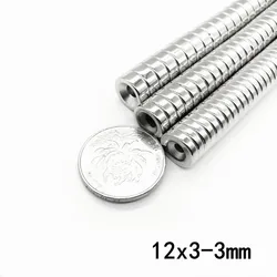 10/20/50/100 pz 12x3-3 NdFeB magnete al neodimio Super potente piccolo disco rotondo permanente magnetico imanes 12x3 fori 3