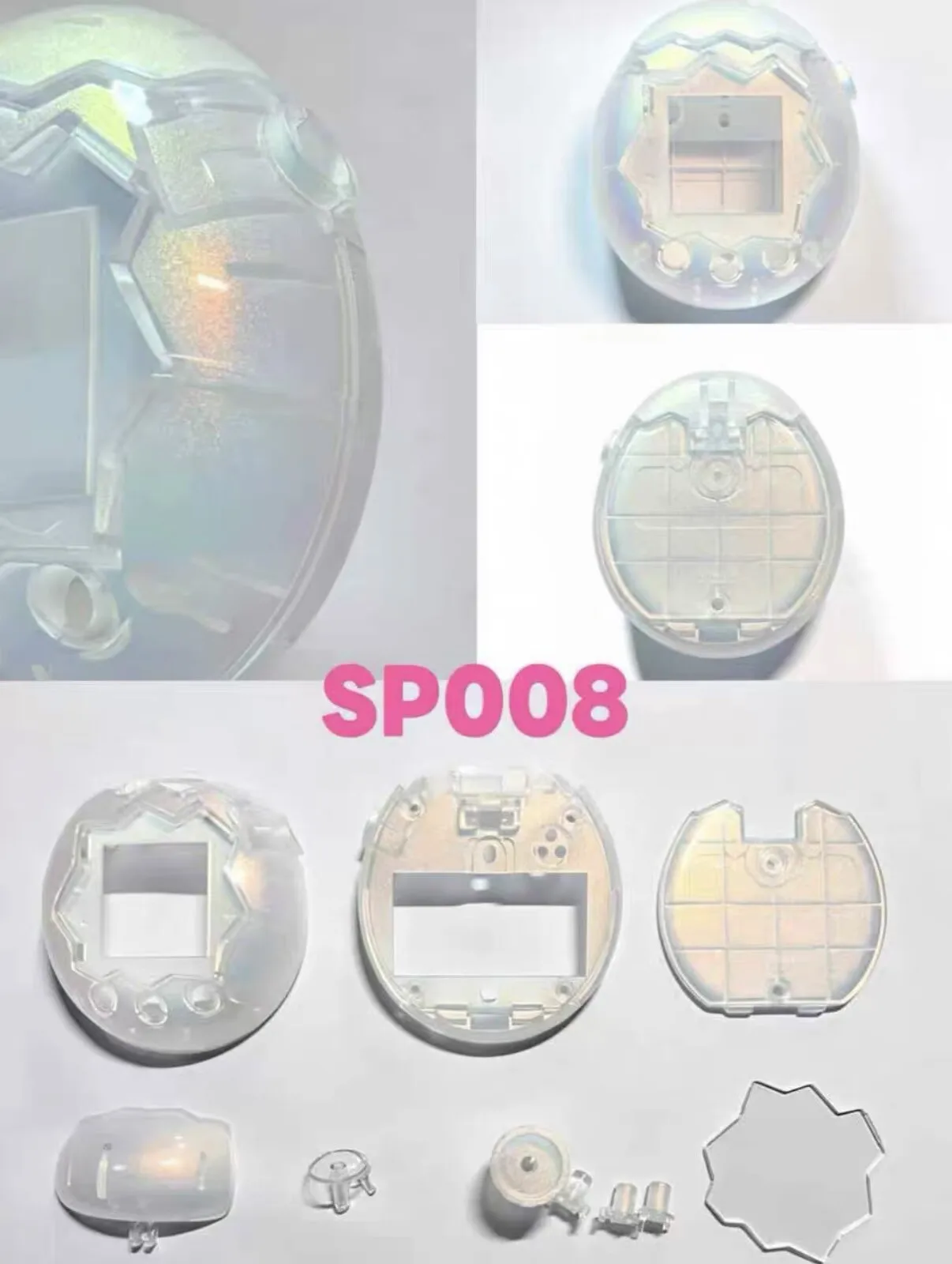New Official Style Tamagotchi Paradise Pearl Pink And Pearl White Replacement Shell Set High Gloss Metallic Finish Diy Custom