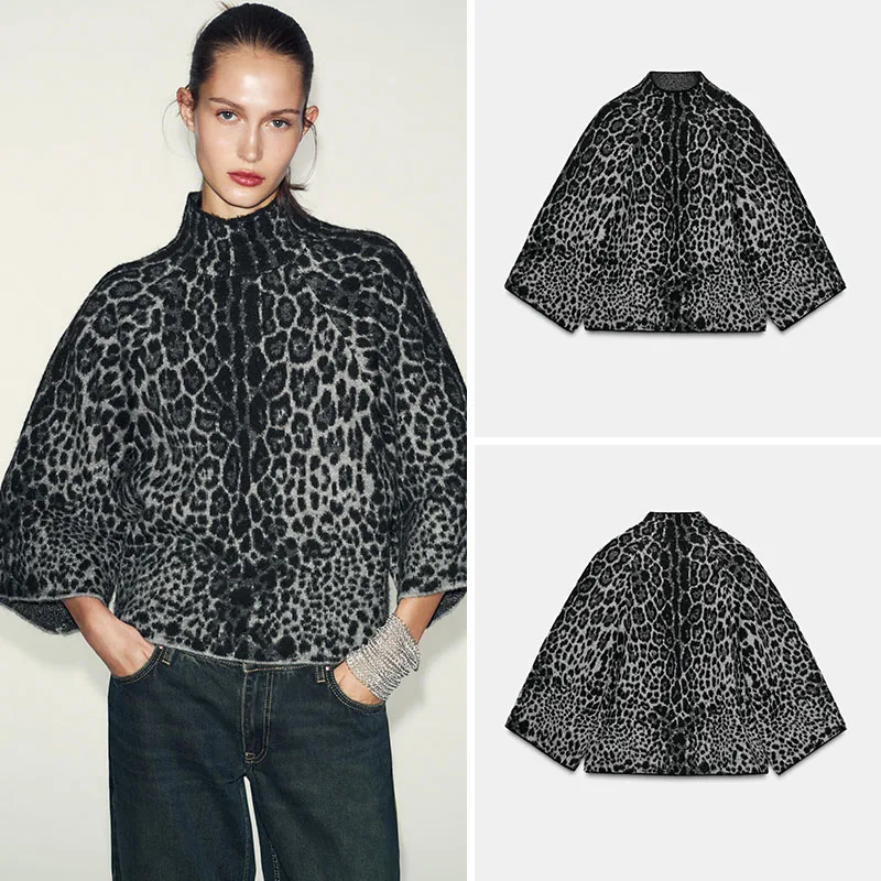 

Retro Chinese Sle Stand Collar Wide Sve Knitted Sweater New Arrival Winter Women's Casual Faion Long Ne Line Top