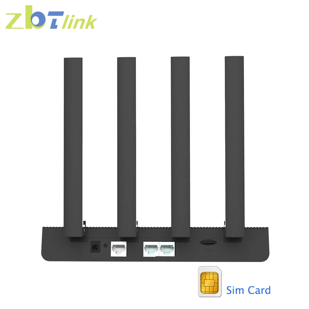 Zbtlink-4G Roteador WiFi, Cartão SIM, 300M, 1200Mbps, Home Hotspot, 2.4GHz, 5GHz, Wi-Fi Roteador, 2 * LAN, NL668-EAU Modem, 4 x Antena para a Europa