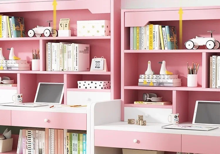 Bookshelves, Integrated Desks, Elementary School Students' Bedrooms, Writing, Learning, Home Computer Desks