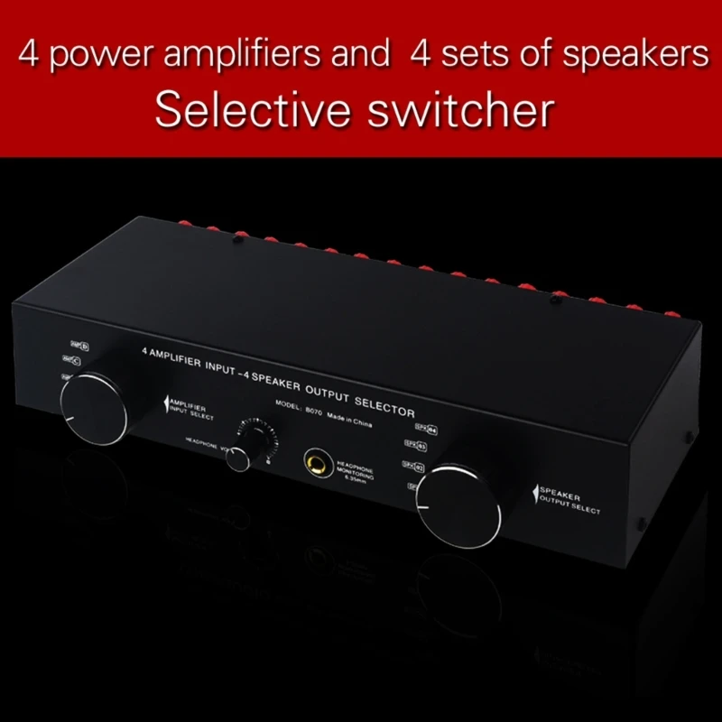 4 Input 4 Output Passive Power Amplifiers Speaker Switcher Sound Switching Distribution Converters Metal Housing Dropshipping