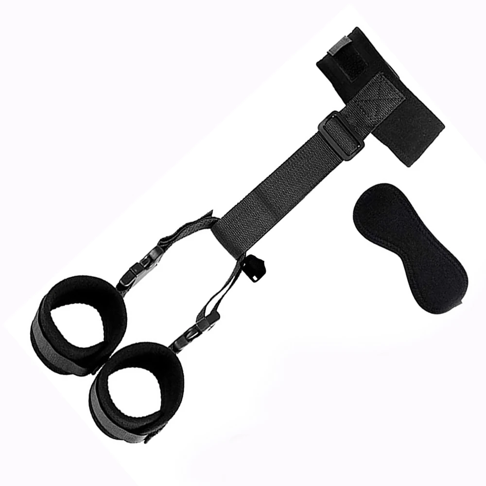 Anti-back Handcuffs Linked Neck Collar Adult Restraint Set, Ergonomic Bondage Prop, Adjustable Size Couple Flirting Toy