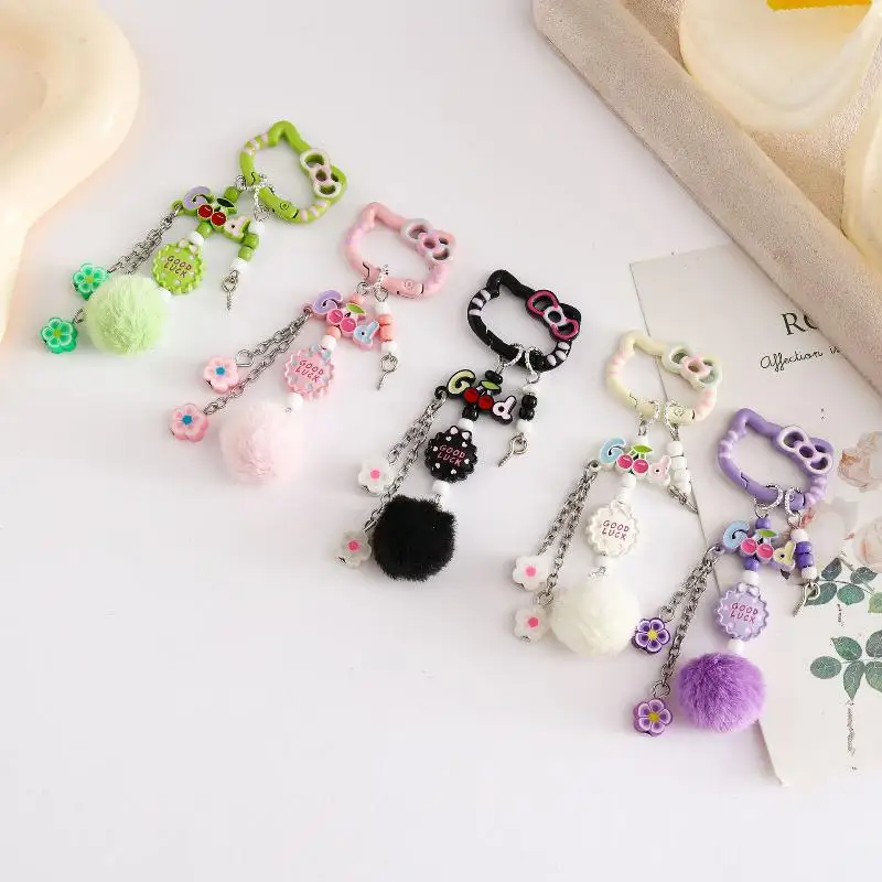 Sanrio Plüschball HelloKitty Schlüsselanhänger für Taschen DIY Schmuck Handykette Tasche Charm Handtasche Dekoration
