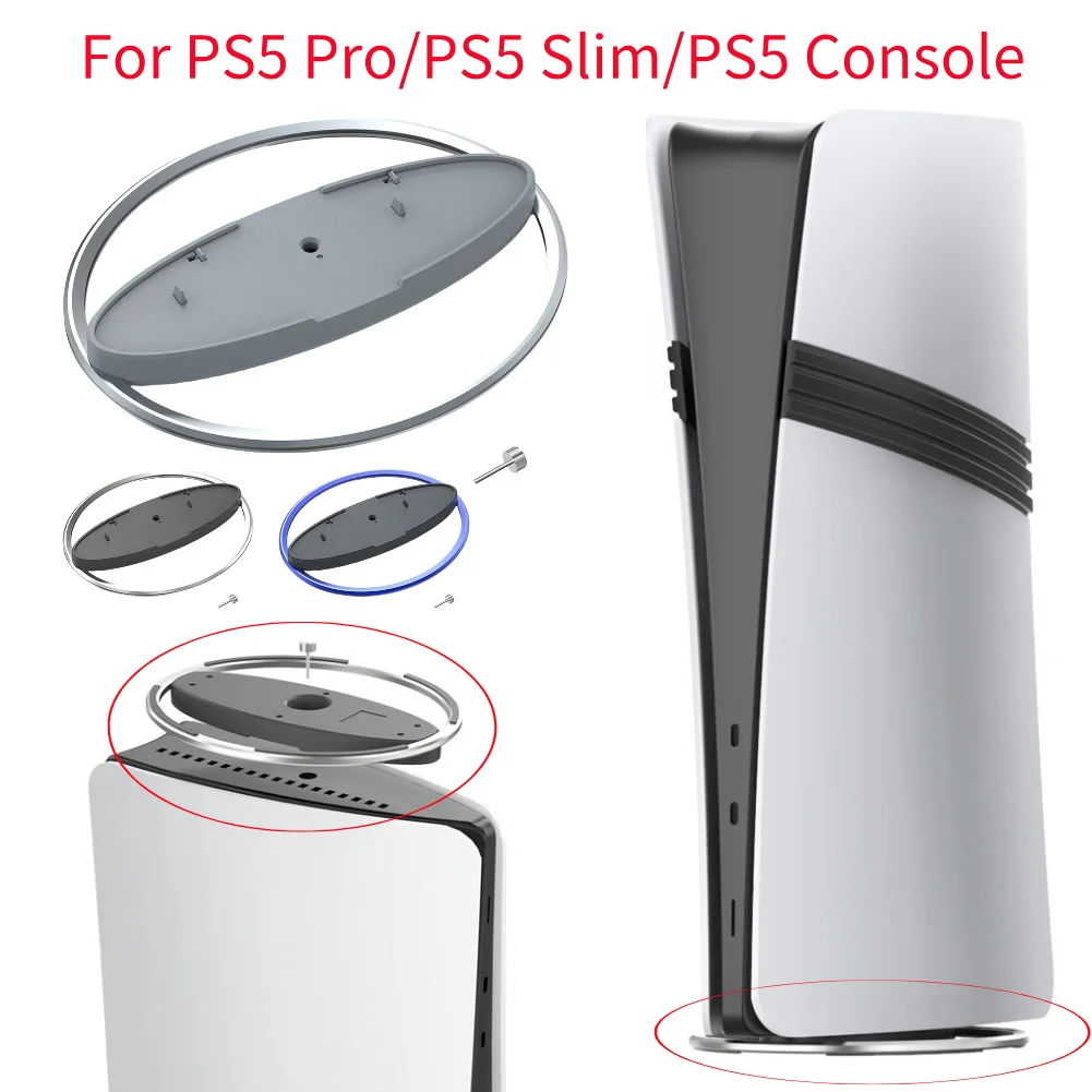 Metal Vertical Cooling Stand Base For PS5 Pro/PS5 Slim/PS5 Console Bracket Game Console Anti-Slip Holder For PS5 Accessories