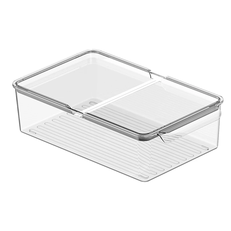 

Refrigerator Storage Box Clear Kitchen Cabinet Drawer PET Egg Food Organizer Fruit Fresh-Keeping Container