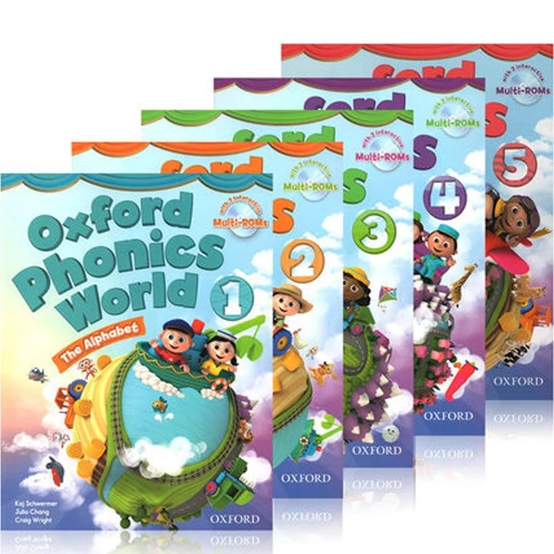 10 Buku Buku Teks Ejaan Alami Oxford Phonics World 5 Buku Teks + 5 Buku Kerja Pembelajaran Bahasa Inggris Anak-anak + CD