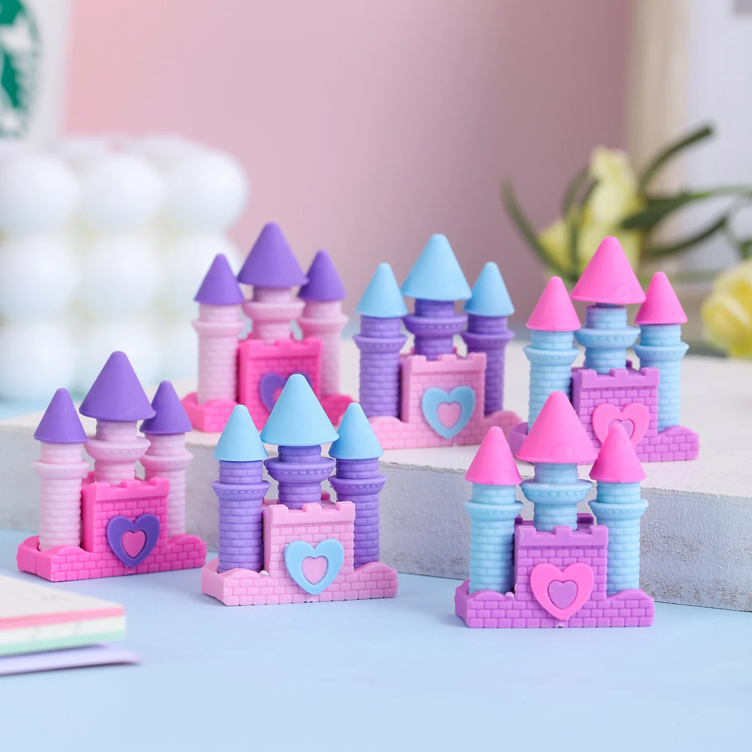 30 Pcs Creative Princess Dream Castle Pencil Rubber Eraser/ Learning Stationery/ Children Student School Prize Christmas Gift