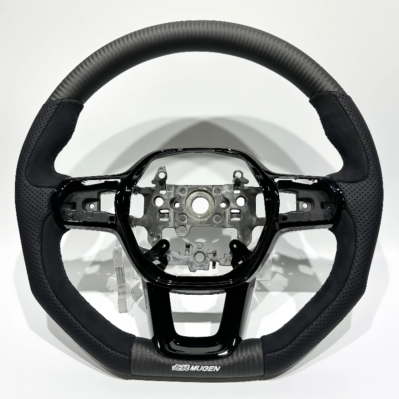 Two-Tone Leather Matte Carbon Fiber Steering Wheel for Honda Civic 11th Gen CR-V 6th Gen - Upgrade Your Drive with Style