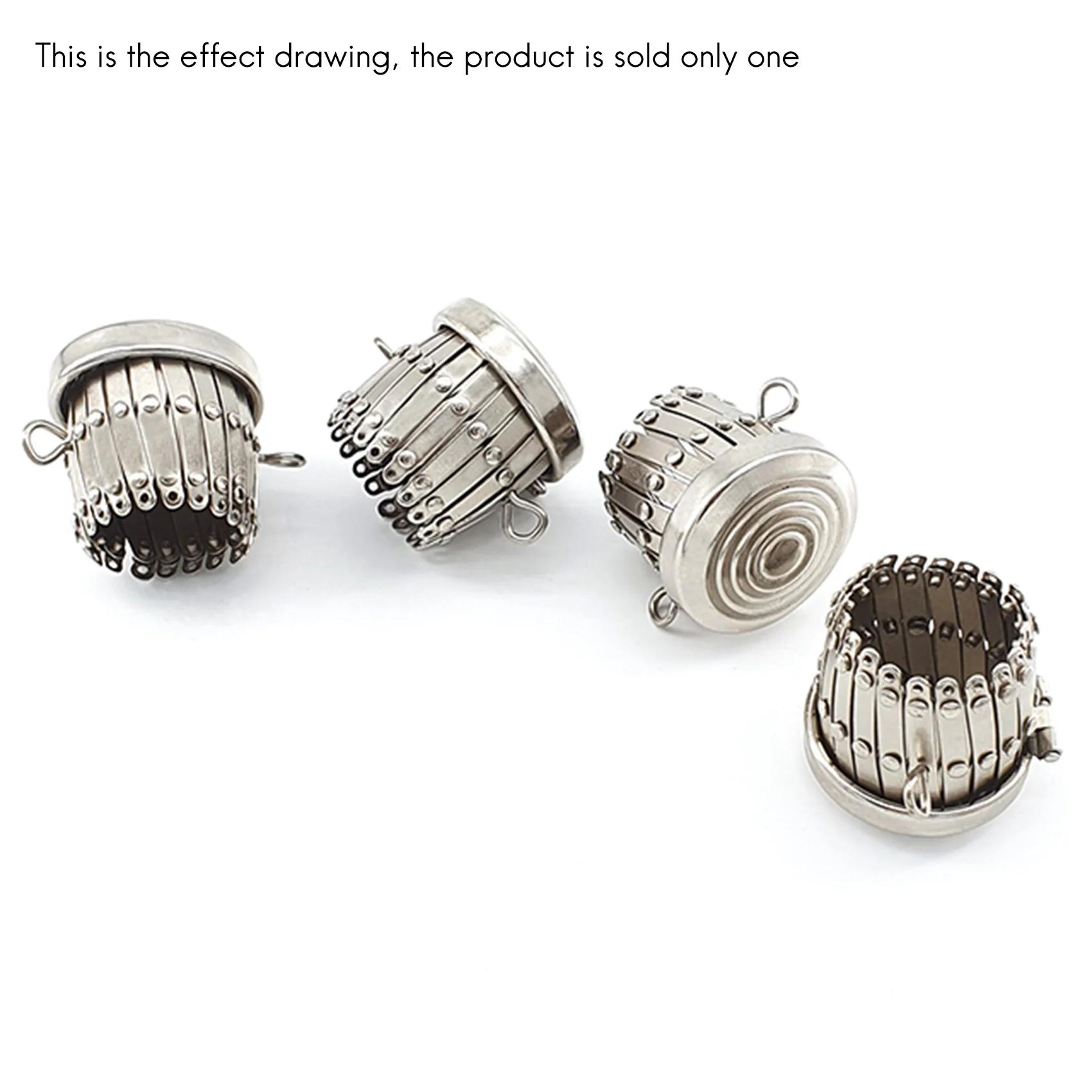 أكياس مستديرة النهاية الأجهزة محفظة الإطار أجزاء القلم حقيبة مخلب الإطار المشبك عملة اسطوانة محفظة الملحقات (فضي) #5