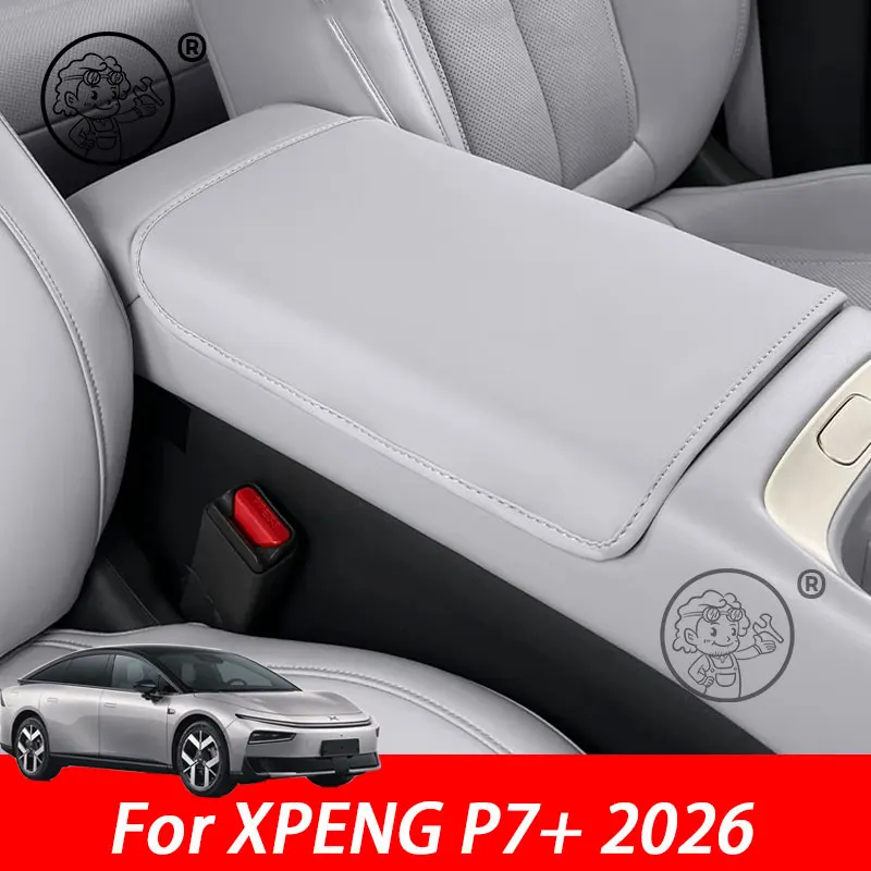

For XPENG P7+ 2026 2027 Car Styling Interior Armrest Anti-dirty Pad Cover Sticker PU Leather Cover Modificated Accessories