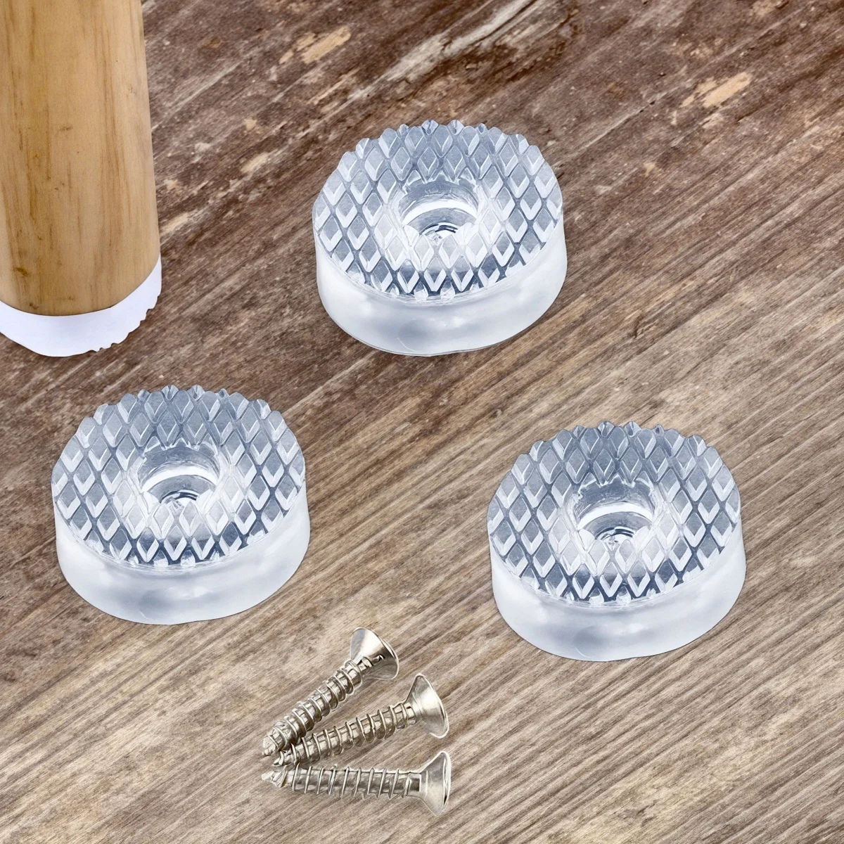 20pc Furniture Leg Pads Silicone Height-Raising Pads Non-Slip Sofa Stool Table Leg Pads Transparent Rubber Soft Pads With Nails
