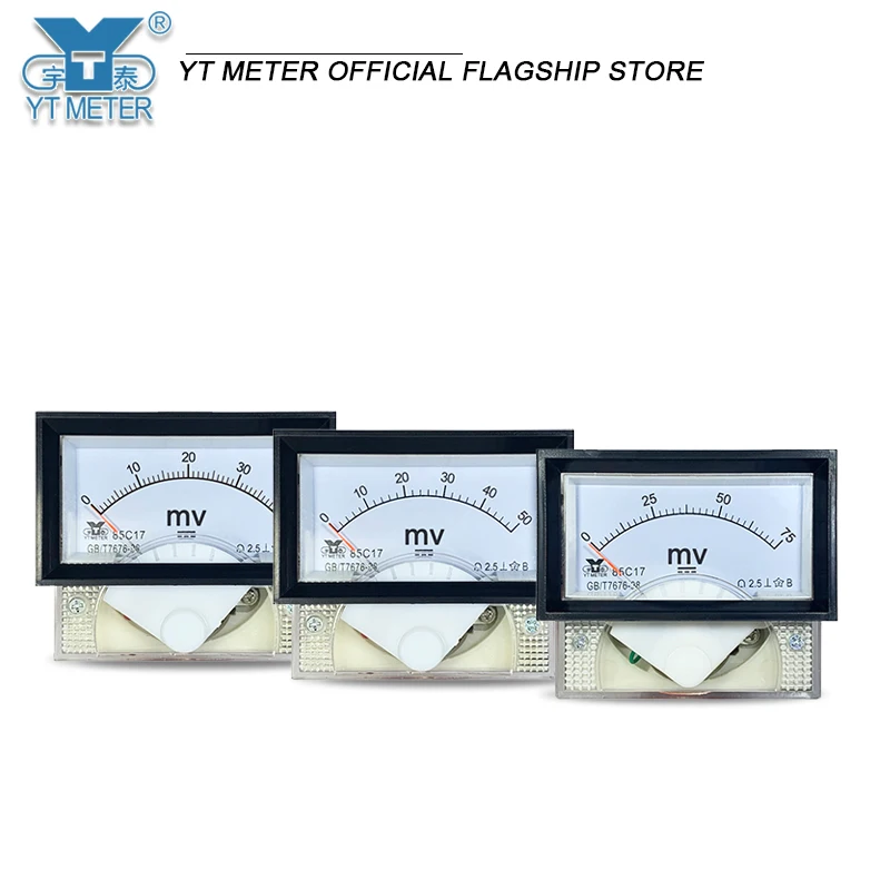 85C17 DC Millivolt Vôn Kế 50mV 75mV 100mV 200mV 300mV 500mV 1000mV Con Trỏ Đo Điện Áp Nhỏ 40*70Mm Màu Đen đồng Hồ