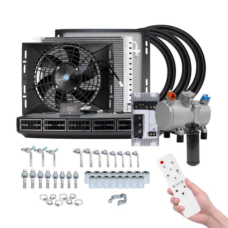 

Universal Auto Electric Air Conditioning Evaporator Kit for Heavy Duty Truck Bus Van RV Motorhome Automotive A/C Conditioner